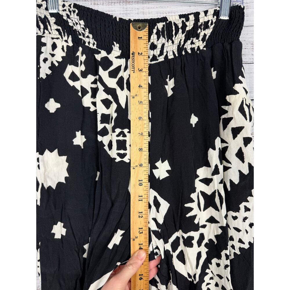 Anthropologie Aniya Balloon Jogger Pant Black White Motif Boho S Hippie Festival - Picture 7 of 8